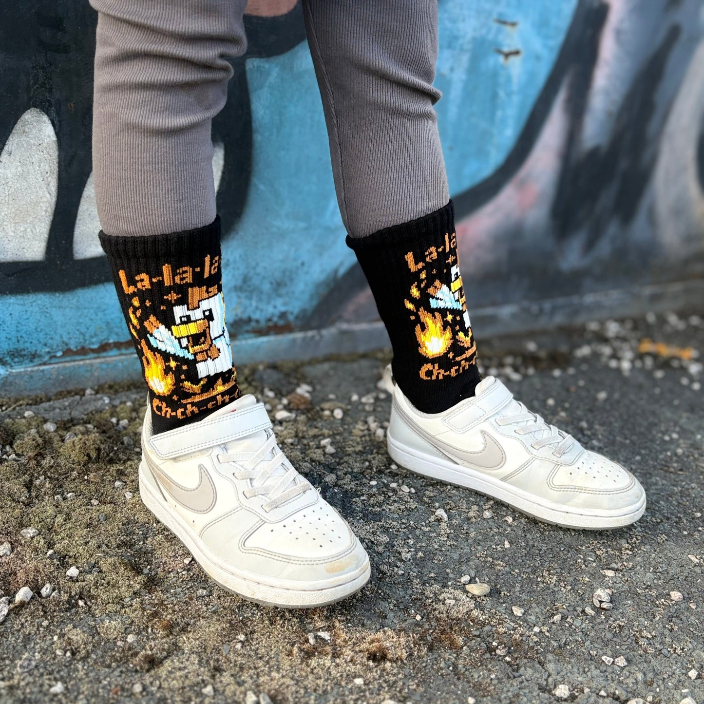 Minecraft Lava Chicken socks gaming socks chicken lava kids socks gift idead birthday socks youth socks Sox UK playstation