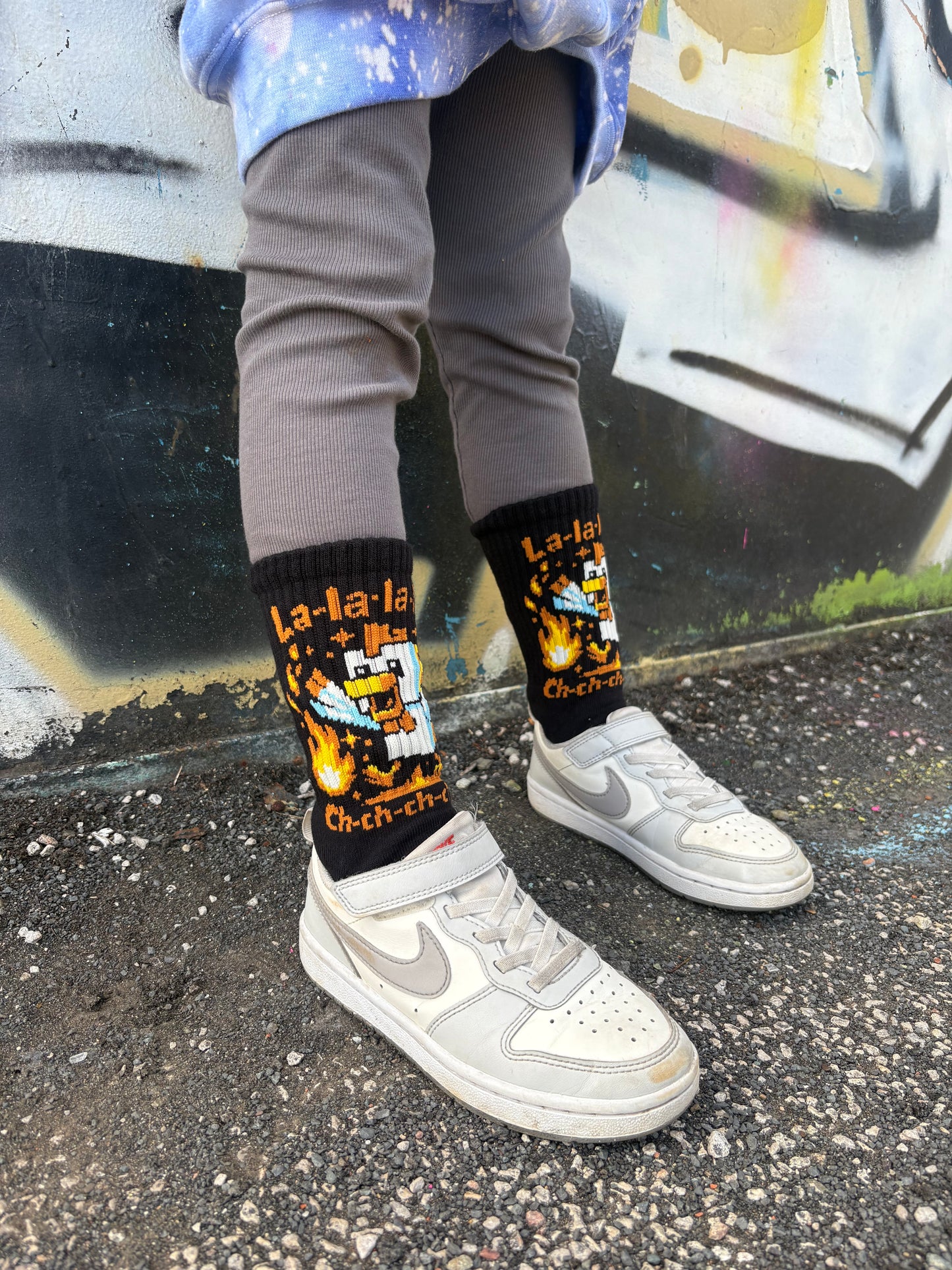 Minecraft Lava Chicken socks gaming socks chicken lava kids socks gift ideas birthday socks youth socks Sox UK