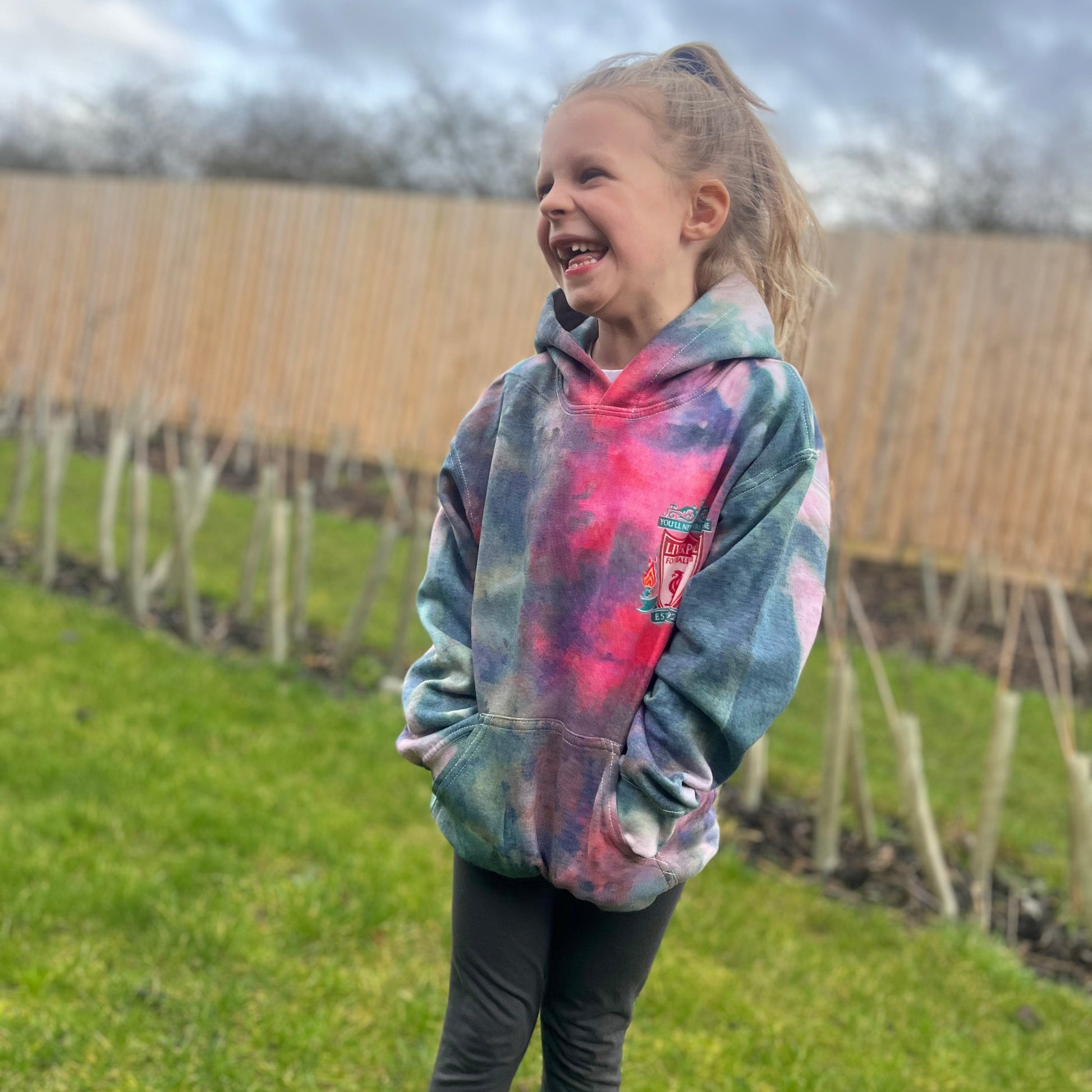 Kids custom made tie dye LFC  Liverpool football hoodie club hoodie - SOX UK 
