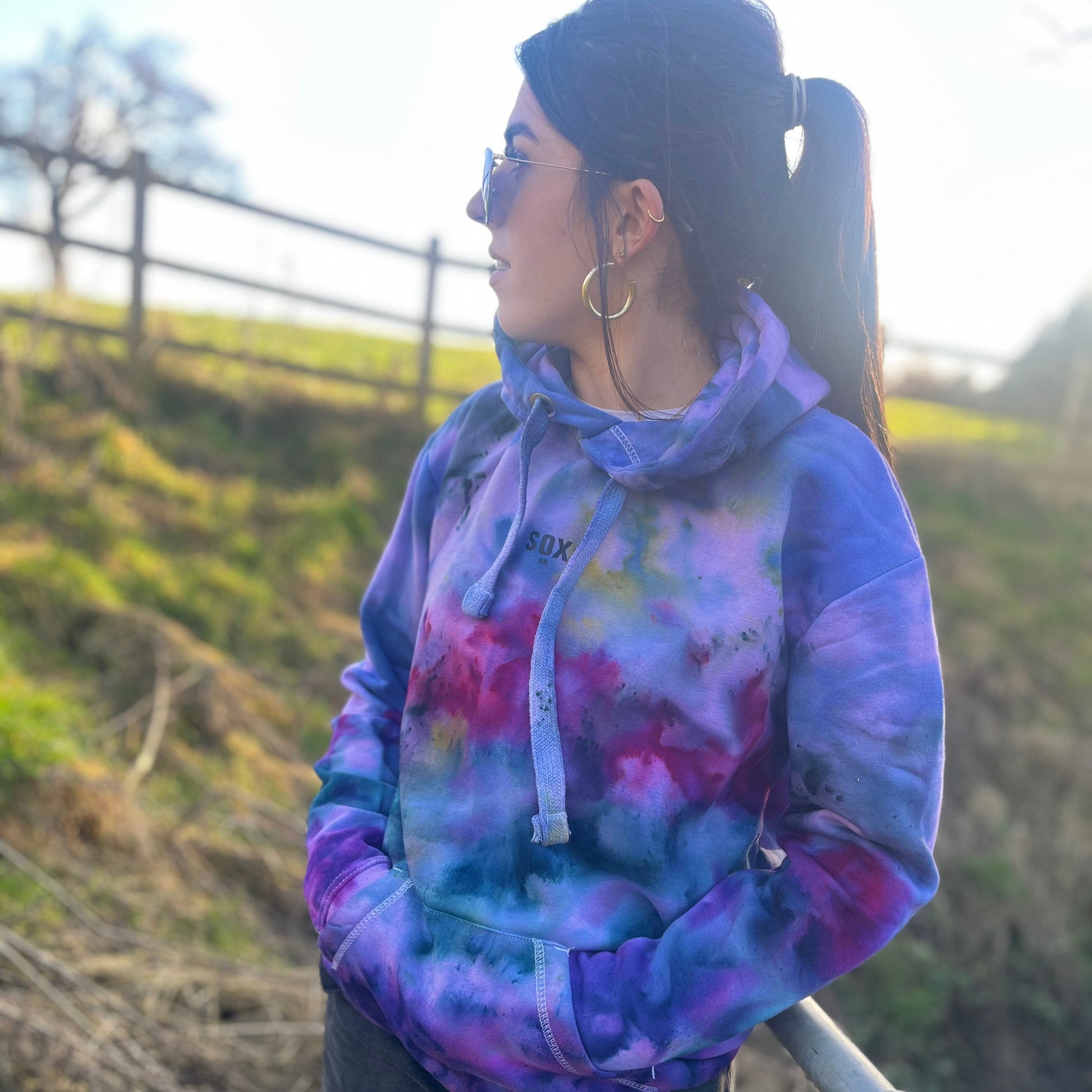 Adults tie dye hoodie unisex summer colours handmade custom made clothing cotton warm hoodie mens clothing womens clothing SOX UK 