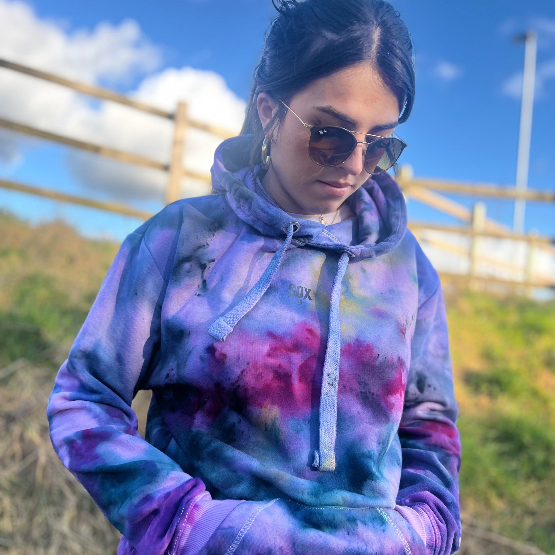 Adults tie dye hoodie unisex summer colours handmade custom made clothing cotton warm hoodie mens clothing womens clothing SOX UK 