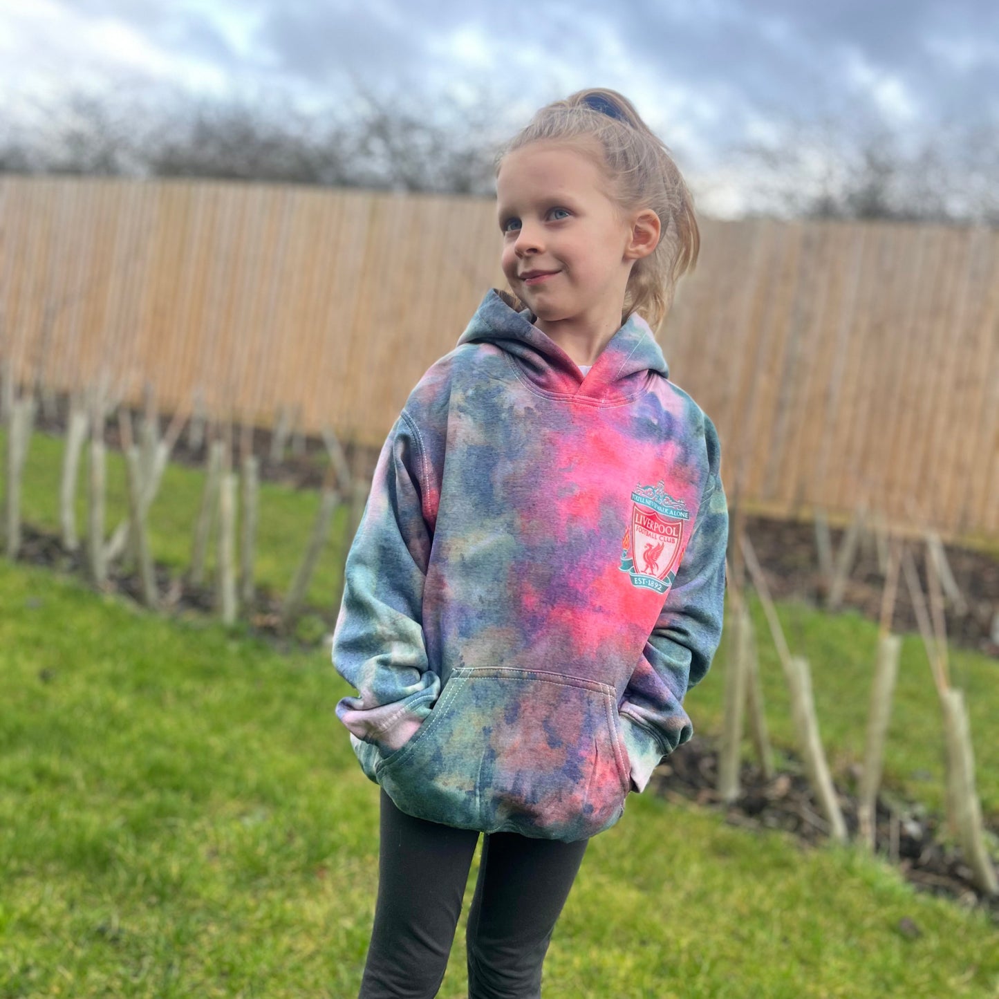 Kids custom made tie dye LFC  Liverpool football hoodie club hoodie - SOX UK 