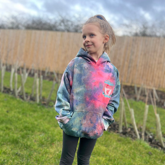 Kids custom made tie dye LFC  Liverpool football hoodie club hoodie - SOX UK 