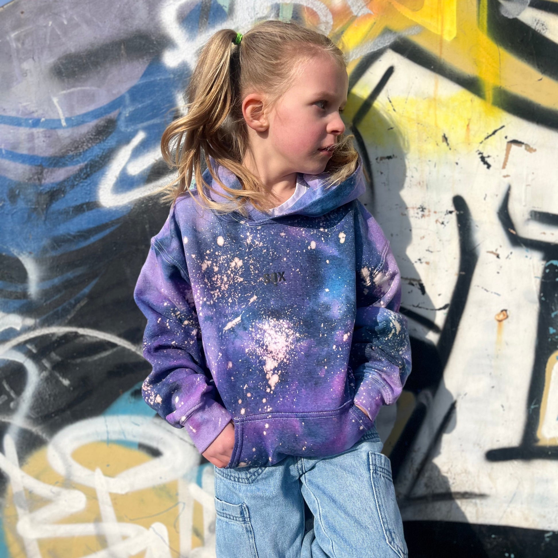 Kids custom made tie dye purple  hoodie kids outdoors  SOX UK
