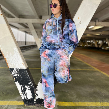 Matching set joggers stardust tracksuit tie dye bespoke handmade clothing men and women SOX UK