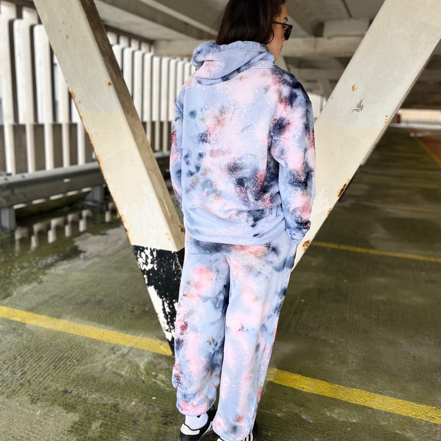 Matching set joggers stardust tracksuit tie dye bespoke handmade clothing unseisex men and women SOX UK