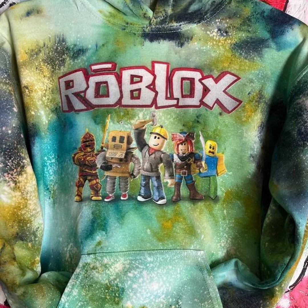 Kids handmade Roblox hoodie tie dye handmade SOX UK 